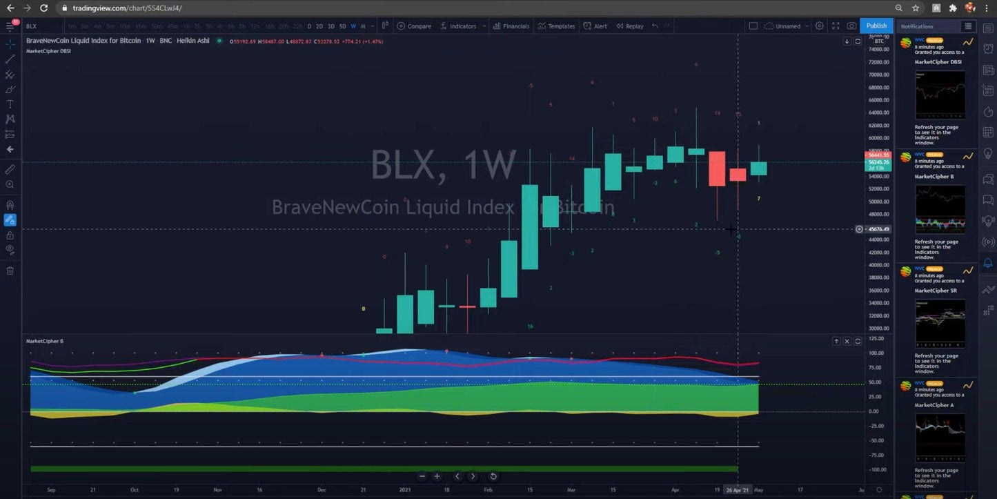 Market Cipher (A, B, DBSI, SR) TradingView Indicator - Eliv8 Digitals