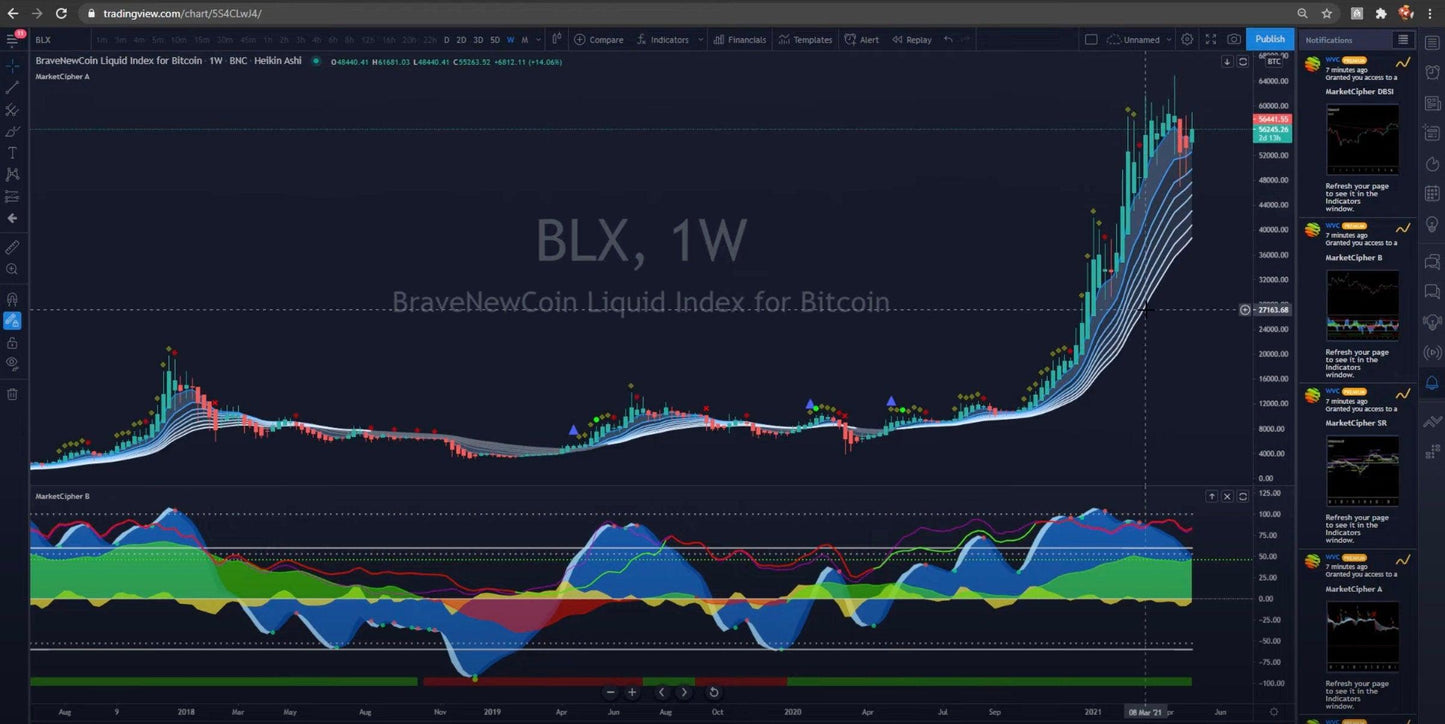 Market Cipher (A, B, DBSI, SR) TradingView Indicator - Eliv8 Digitals