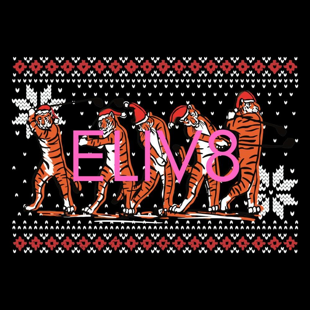 Barstool Golf Tiger Swing Ugly Sweater SVG | Unique Christmas Design for Golf Enthusiasts - Eliv8 Digitals